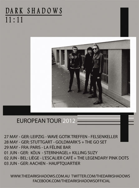 Dark Shadows European Tour Dates 2012