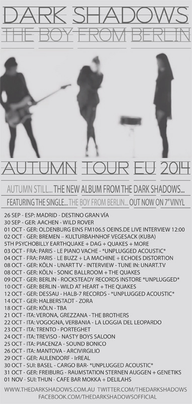 Autumn Tour DAtes 2014